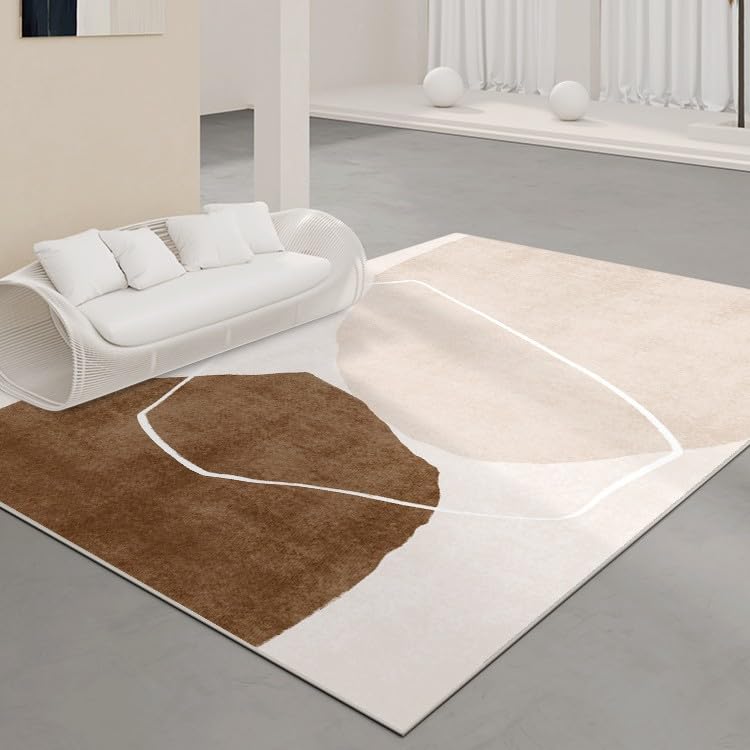 Tapis marron et blanc antidérapant et lavable contre les glissades