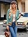 GRACE KARIN Elegant Sweater Knitwear for Ladies, Long Sleeve Striped Cardigan for Office Work, Summer Fashion Clothing Cardigan St Patricks Day Outfits (M,Contrast-Blue)