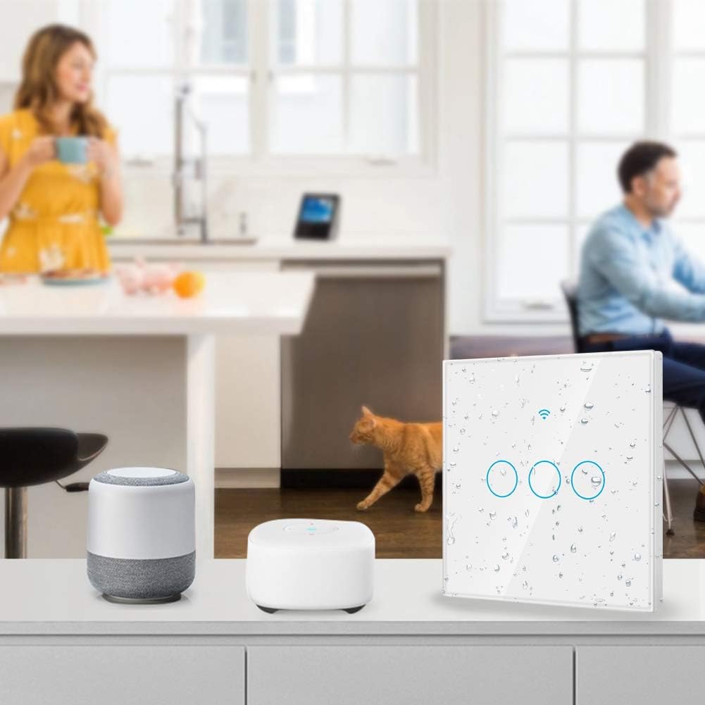 Sonew Smart Switch with water droplets, indicating waterproof feature