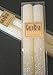 8 Inch Natural Beeswax Glitter Candles, White Lotus Color, Boxed Set of 2