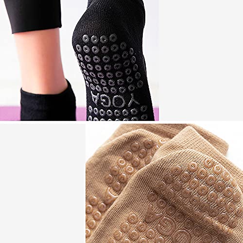 Yoga Socks For Women,Toeless Non Slip Socks,Slipper Socks,Dance Socks For Yoga,Pilates,Ballet,Dance,Sport 1 Pair (Brown) #TOP4
