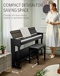 Donner DDP-90 Pro Digital Piano 88 Key Weighted Keyboard, Electric Piano Keyboard Full Size with Folding Cover, Three Pedals, Wireless MIDI Audio, 238 Tones, Gifts for Women Girls Beginners, Black