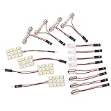 Phoenix 車用 LEDルームランプ 4枚セット【爆光5050（ホワイト）】12V／12SMD／アダプター3種類＜長期保証45日間＞ルームライト