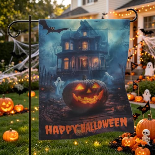 Ghost Pumpkin Haunted House Halloween Garden Flag 12×18 Inch Decor Flag - image 2