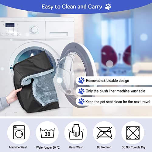 INFANZIA Dog Car Booster Seat, Elevated Pet Car Seats for Medium or 2 Small Dogs with Storage Pockets, Washable Lookout Puppy Travel Car Seat with Safety Leash for Front Back Seats - Image 8