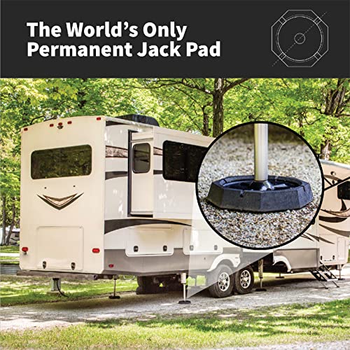 Image of SnapPad Xtra (4-Pack) | Four-Point RV Leveling System Featuring 9 inch Round Jack Feet | Adds 61% Additional Surface Area for Stability, 5 lbs Per Pad & 11 inch Total Width | Must-Have RV Accessories