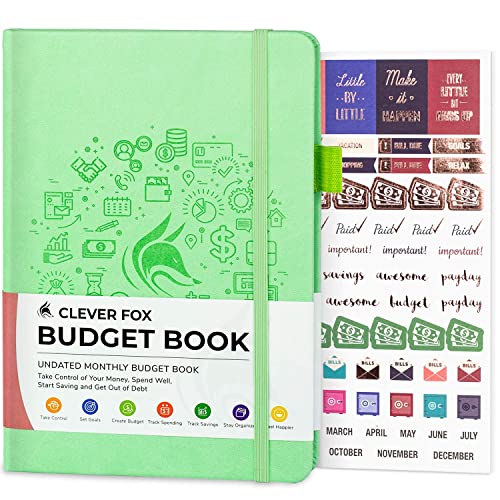 Clever Fox Budget Book – Financial Planner Organizer & Expense Tracker. Money Planner Account Notebook for Monthly Budgeting. Compact (Dark Blue)