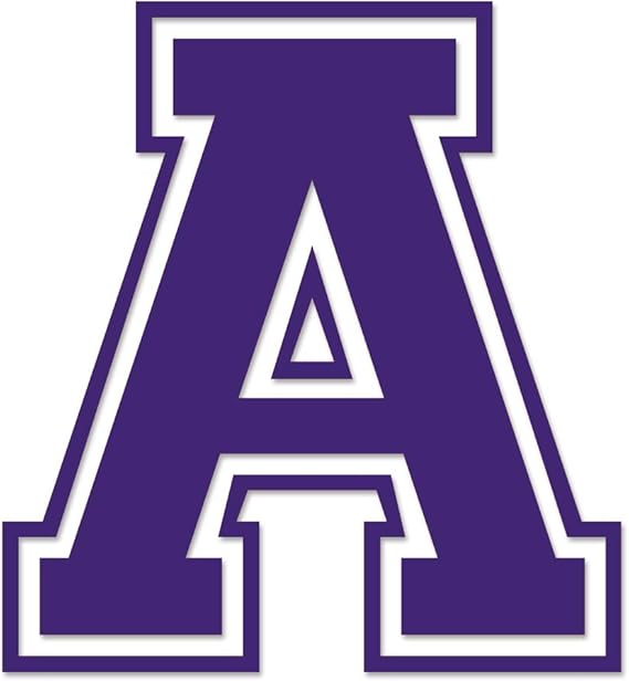 amazon com applicable pun varsity letter a vinyl decal for outdoor use on cars atv boats windows and more purple 7 inches tall automotive