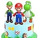 Super Mario Cake Topper Mini Juego de Figuras Set Super Mario Bros Toys Decoración de Pastel de Cumpleaños Caricatura Figura de Acción Regalo Suministros para Niños 3 Piezas