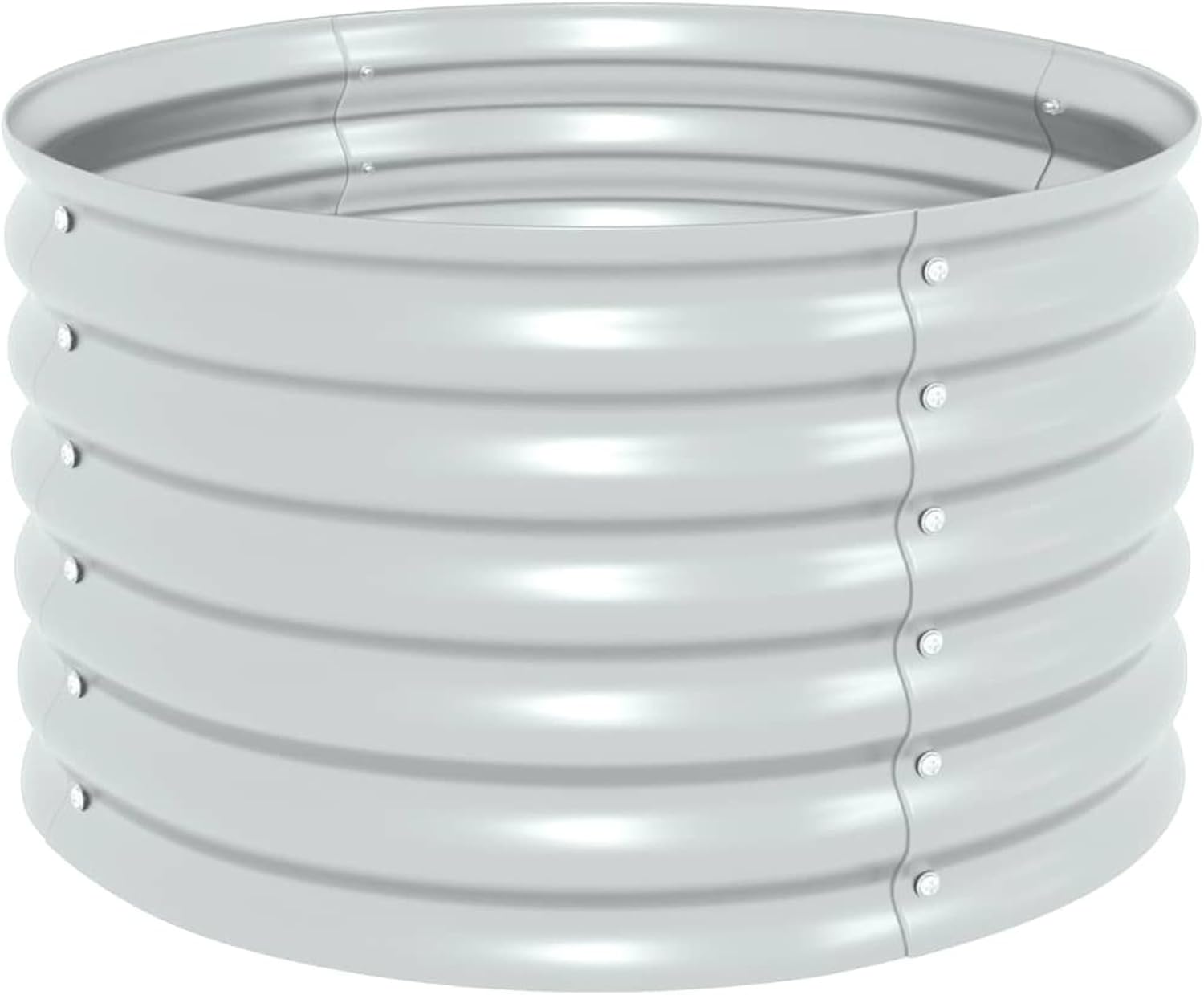 Raised Garden Bed 80 x 80 x 44 cm in Silver Galvanised Steel, Outdoor Planter, Vertical Garden for Balcony and Garden, Mini Raised Garden for Seedlings, Vertical Garden