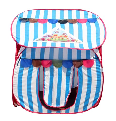 Image of Homecute Foldable Pop Up Hut Type Kids Toys Play Tent House for Boys and Girls (Medium Size Sky Blue-White)