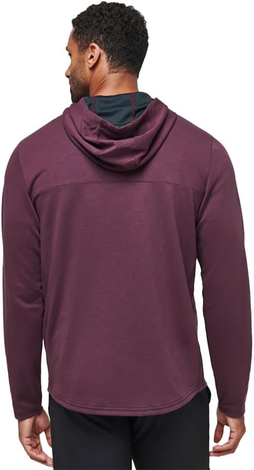 TravisMathew Men's Upgraded Tech Hoodie Heather Mauve Wine L - Image 2