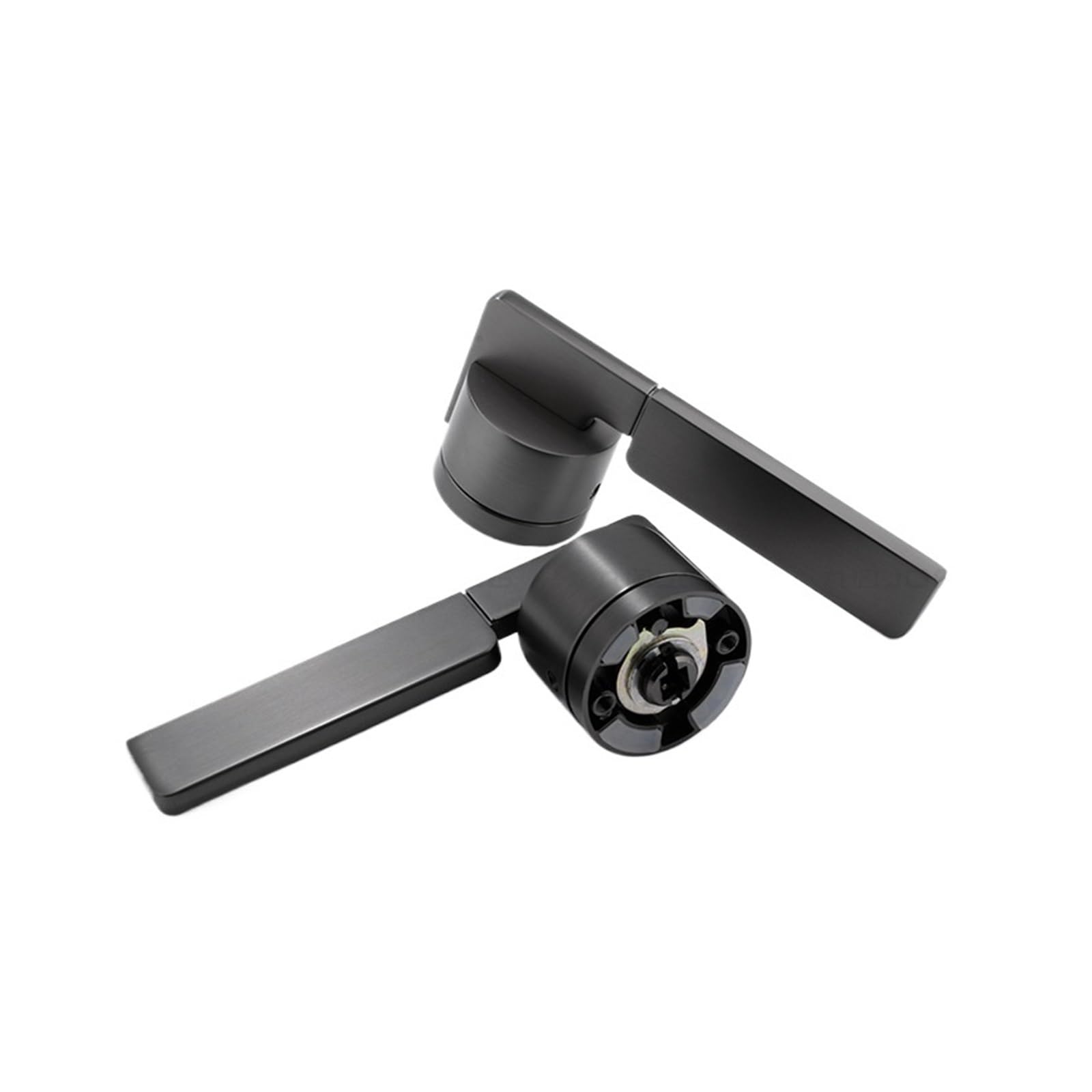 nxjaSDH Lock and Handle Sets, Bedroom Door Lock zinc Alloy Silent Room Wooden Simple American Home Split Handle(Gray Brushed)