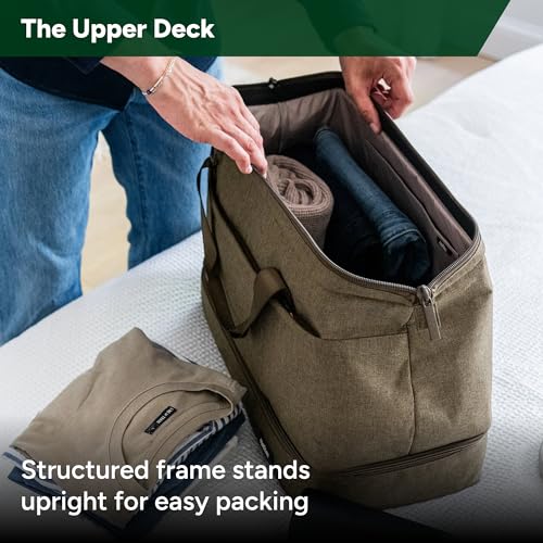 Halfday Double Decker Weekender Bag 40L Carry-On Duffel, Dune and Sidecar Toiletry Kit, Shadow2