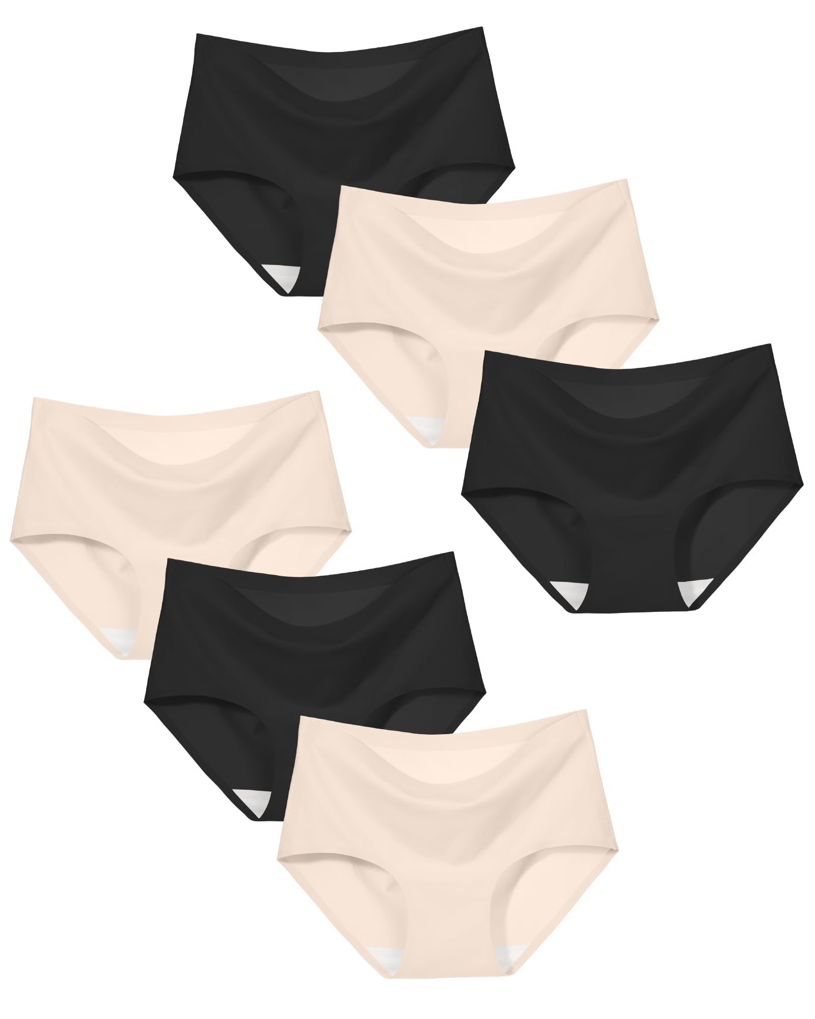 SALIA GIRL Seamless Teen Girls Underwear 10-14 Soft Stretch Mid-Rise Briefs Full-Coverage Big Girls Panties Pack of 6