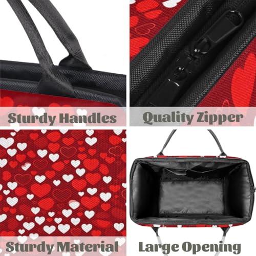 Travel Duffel Bag for Women, Red Heart Weekender Overnight Bag Carry on Beach Swim Bags Dance Bag Airlines Approved Personal Item Travel Bag for Yoga, Sports, Hospital4
