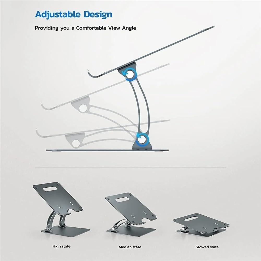 Supporto pieghevole for laptop da scrivania, supporto ergonomico e raffreddamento notebook Supporto Alzaportatili
