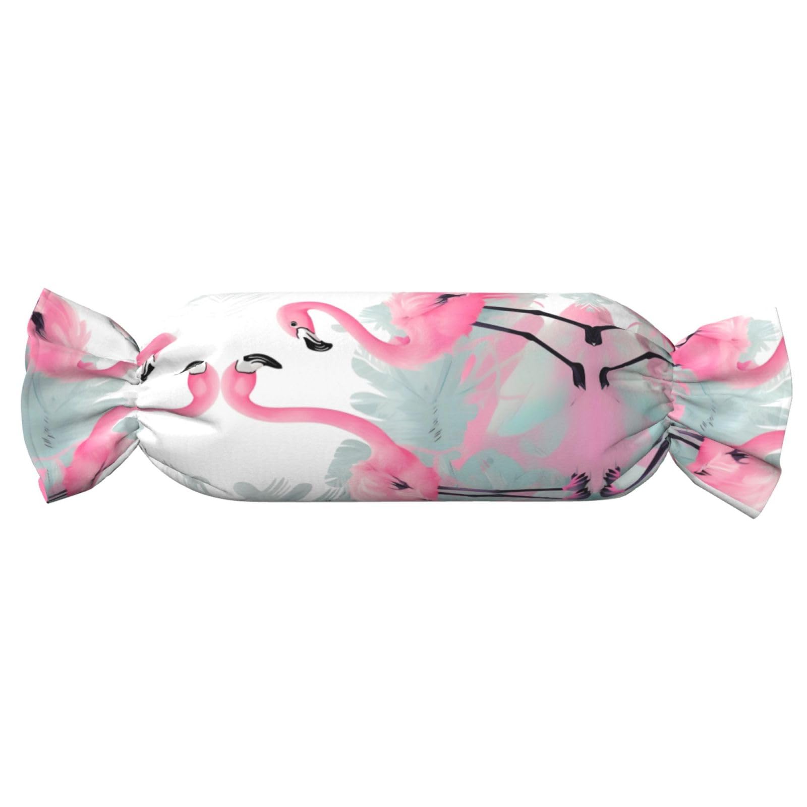 Oreiller cylindrique flamant rose pour soulager la nuque en voyage