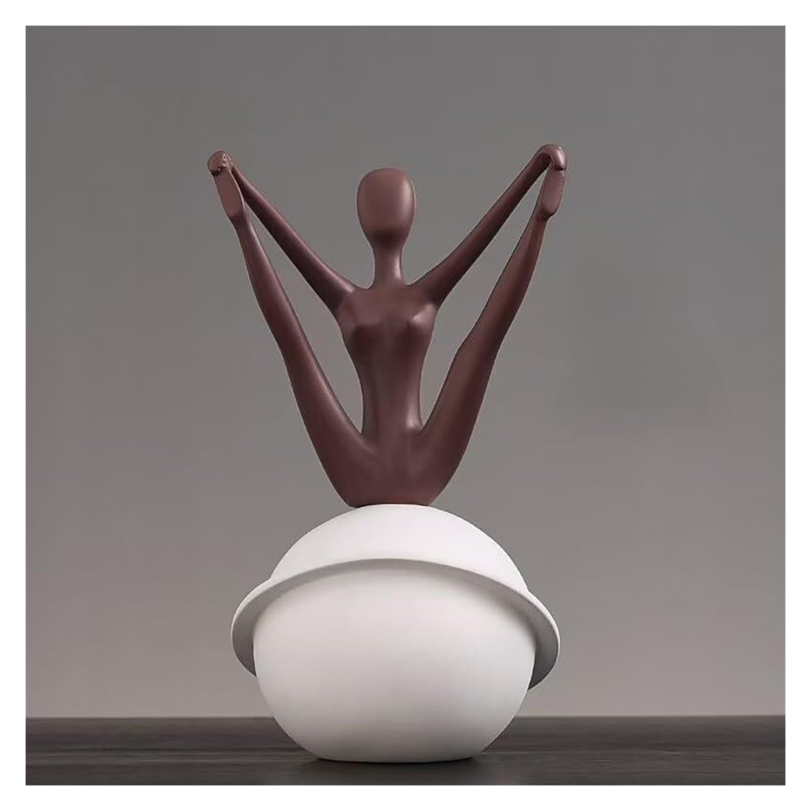 Yofab Office Cubicle Decor Creative resin yoga girl figurine meditation poses on stone 10 styles for choice Coffee Table Centerpiece(Style A)