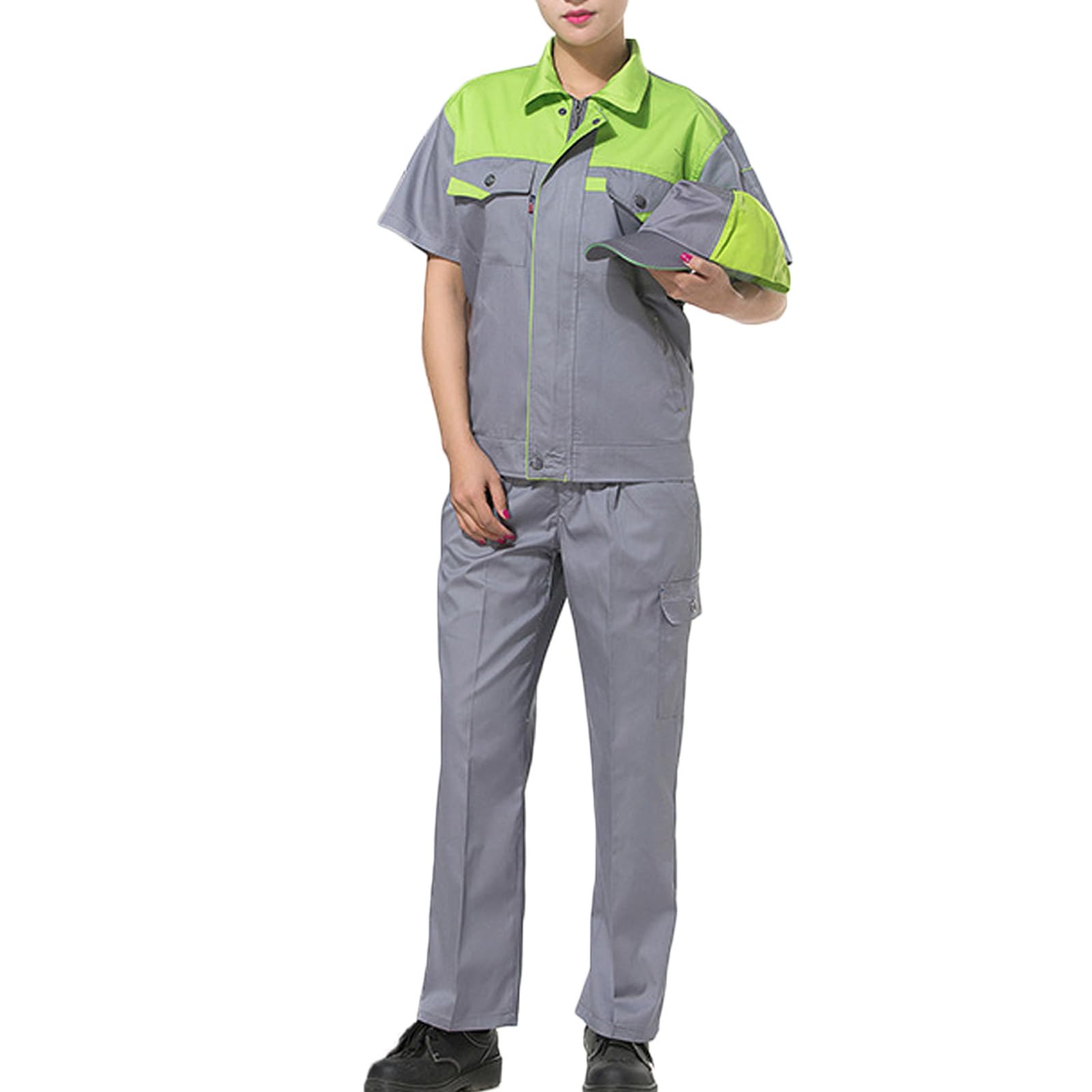 Combinaison Unisexe À Manches Courtes Salopette De Travail Chemise Et Pantalon Costume Vêtements De Travail Workwear Set