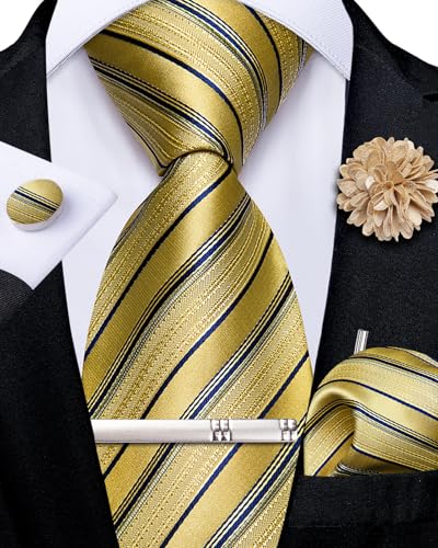 Image of DiBanGu Silk Zipper Ties for Men, Formal Pre-tied Necktie