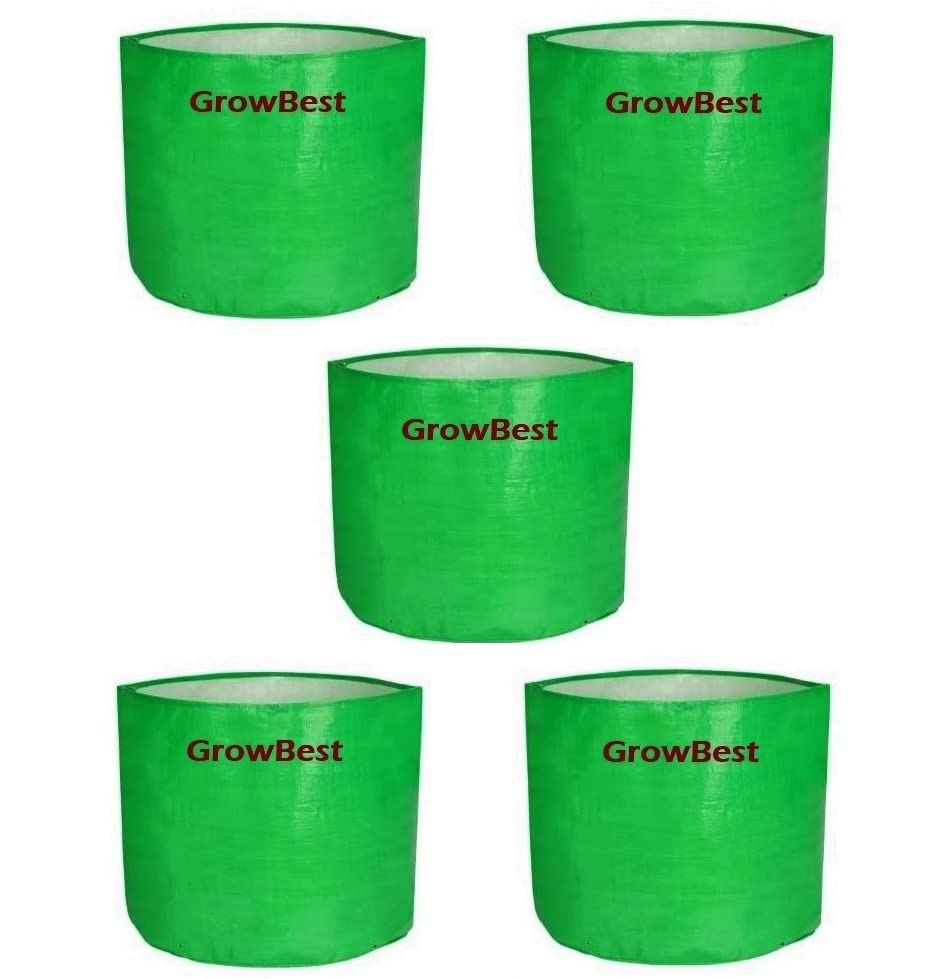 GrowBest 270 GSM Virgin HDPE Super Strong Grow Bags (15 x 15 Inches- Pack of 5 Bags) for Home & Terrace Gardening Vegetable Planting Pots, Woven Fabric Leafy Fruits Grow Bags for Terrace Gardening (B0B1422K3V) Amazon Price History, Amazon Price Tracker