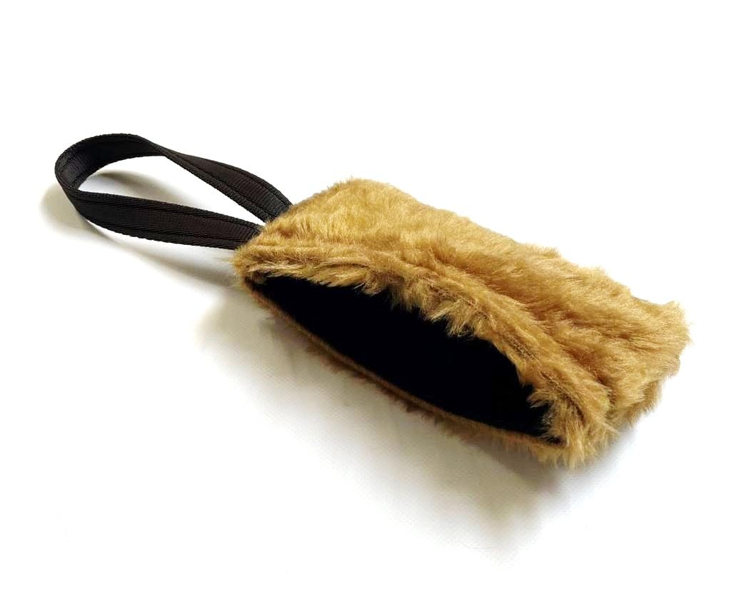 Church Products UK Dog Training Treat Bag Obedience Retrieve Furry Long Prey Dummy With Sewn In Squeaker 7" x 4" In (Brown)