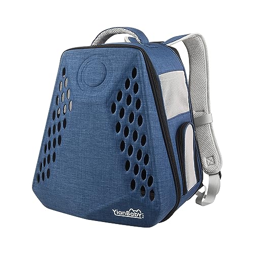 BOSERMEN Cat Backpack, Portable Travel Pet Carrier Backpack, Airline Approved Pet Backpack Carrier, Dog Backpack Designed for Travel, Hiking, Walking & Outdoor Use(Blue)
