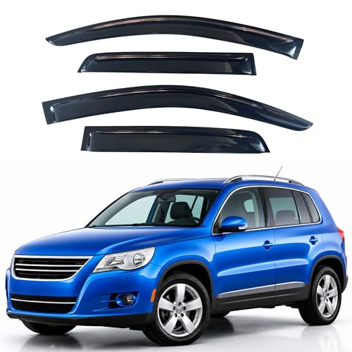 Image of IG Window Visors Fit for 2009-2017 Volkswagen Tiguan, Out-Channel Rain Guards Vent Wind Deflectors 4PC, Car Accessories for 09-17 VW Tiguan
