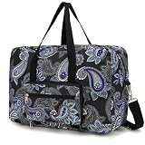 EXYANGEE Foldable Travel Duffel Bag, Medium Weekender and Overnight carry on Luggage bag for Women a