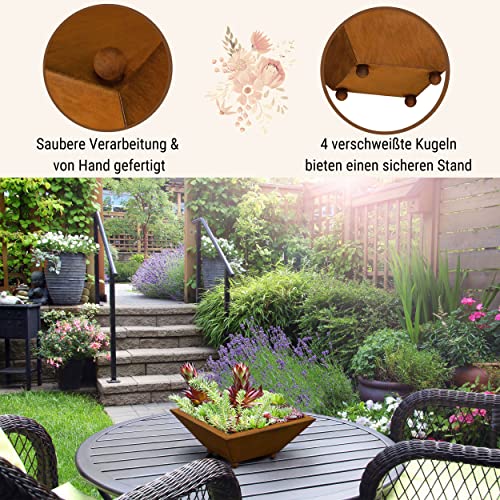 Bol patiné avec pieds sphériques Rostikal pour sublimer la table de jardin