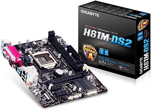 Image of Gigabyte H81M-DS2 (Socket 1150, Intel H81, Parallel + Serial Port, VGA D-Sub Port, DDR3,Micro ATX, 1 x PCI Express 2.0, USB 3.0)