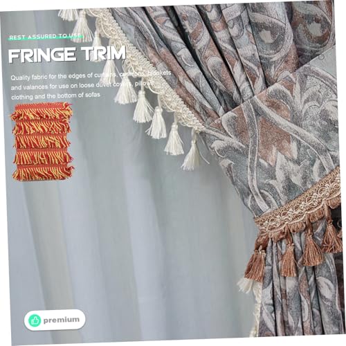 Franges pour couture ruban doré et rouge pour projets DIY - 3