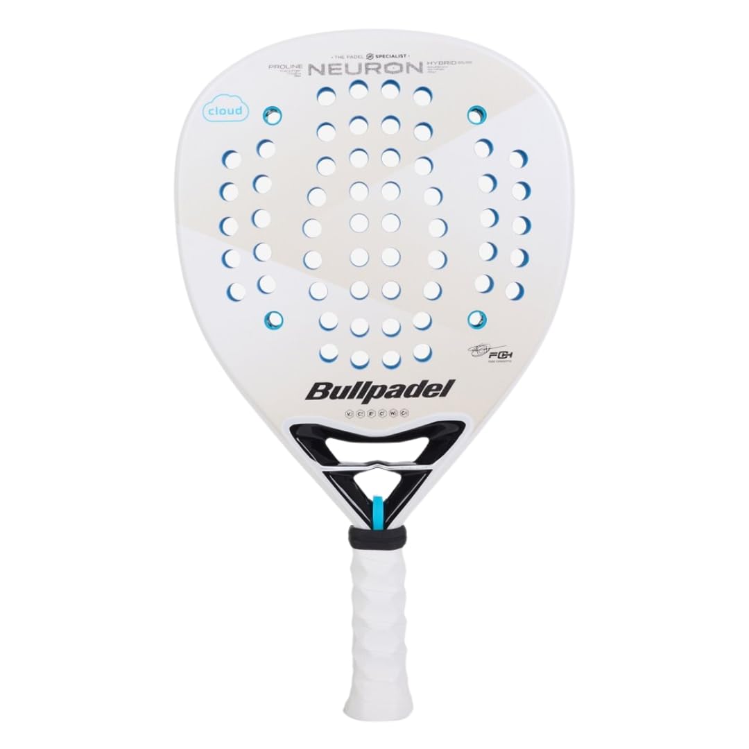 BULLPADEL Padel Racket Neuron Cloud 2025 | Hybrid Shape Pala Padel | Wave System & Aero Channel for Aerodynamics | Custom Weight & 3D Grain for Spin & Control | ElasticFiber & CloudEva Comfort