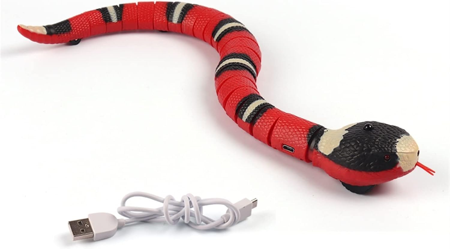 ZoiKoM Juguetes para gatos Smart Sensing Interactive Cat Toys Automático Eletronic Snake Cat Teasering Play USB Recargable Kitten Juguetes para Gatos Perros Mascota (Color : Serpiente inteligente)