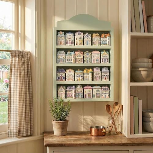 Chunful Vintage Spice Rack Wooden Village Style Hanging Display Jars Shelf by Chunful - Used condition - Image 5