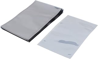 Aexit 50 Pcs Tool Sets 90mm x 150mm Silver Tone Flat Open Top Anti Static Bag ESD Tool Sets for Electronics