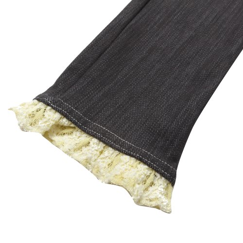 Richie House Little Girls' Denim Tight Leggings with Lace Details RH09994