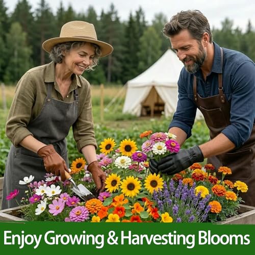LUOJIBIE 5 Varieties Flower Seeds in Individual Packs, Includes Zinnia, Lavender, Sunflower, Marigold Nasturtium, 15,000+ High Germination Non-GMO Seeds for Planting Indoor Outdoor, Open Pollinated — view 6