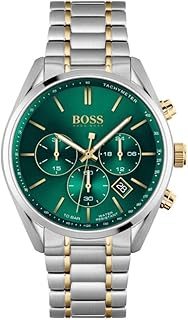 ساعة كوارتز شامبيون بعقارب مع سوار ستانلس ستيل للرجال من بوس، بلونين، 22 (موديل: 1513878)