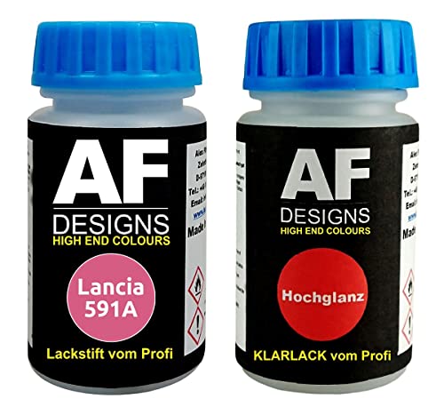 Alex Flittner Designs Lápiz Retoque compatible con Lancia 591A Barbie Rosa + Barniz Cada 50ml Pintura Base Kit