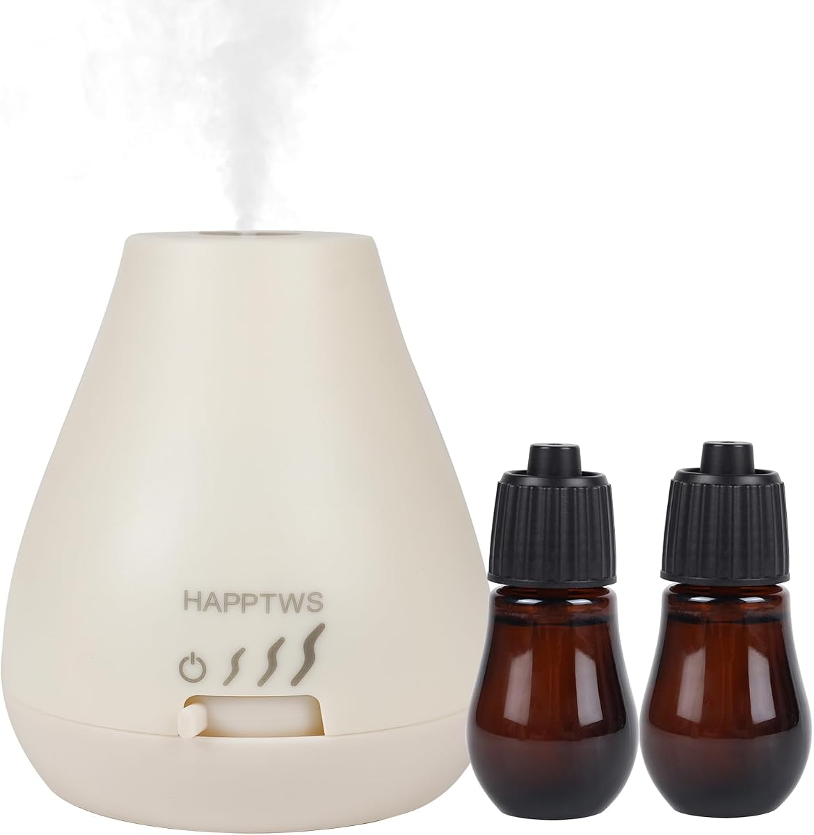 Difusor de aceites esenciales – Difusor sin agua 3 ajustes de temporizador con pilas para dormitorio, sala de yoga, baño, habitación de mascotas, color blanco