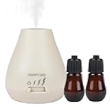 HAPPTWS Essential Oil Diffuser - Waterless Diffuser 3 Timer Settings Battery Powered for Bedroom Yoga Room Toilet Pet Room White