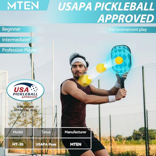 Image of MTEN Pickleball Paddles Set of 2 /4 /1, USAPA Approved Fiberglass Rackets