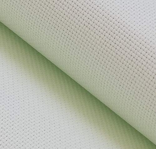 Image of 19 inch x 28 inch 14CT Counted Cotton Aida Cloth Cross Stitch Fabric (Light Green)