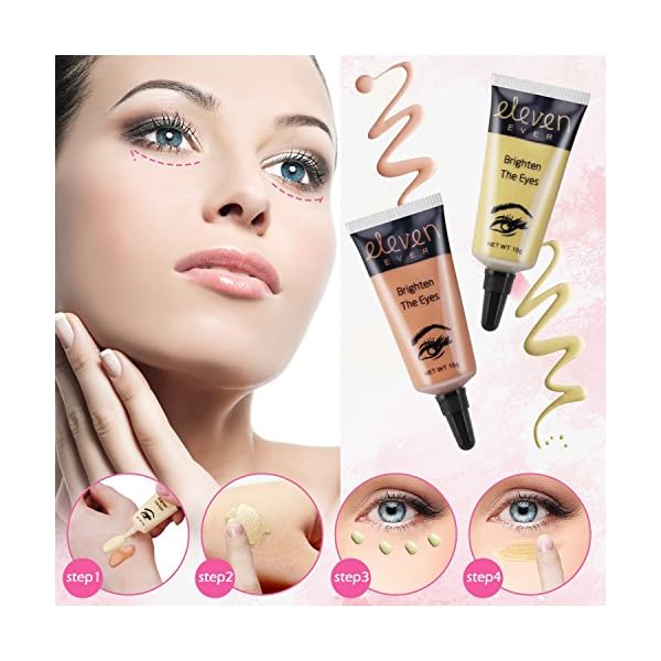 ELEVEN EVER Eye Concealer for Eye Bags, Dark Circles, Puffiness, Wrinkles Concealer Eye Cream, Two color, 0.4 oz X 2PCS