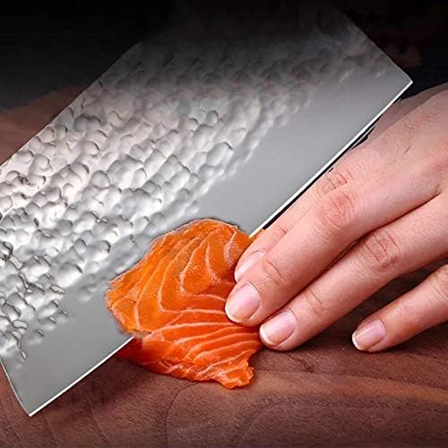 MAYiT Meat Cleaver Knife, 7inch Stainless Steel Kitchen Knife Chef Knives Meat Cleaver Butcher Knife with Color Wood Handle