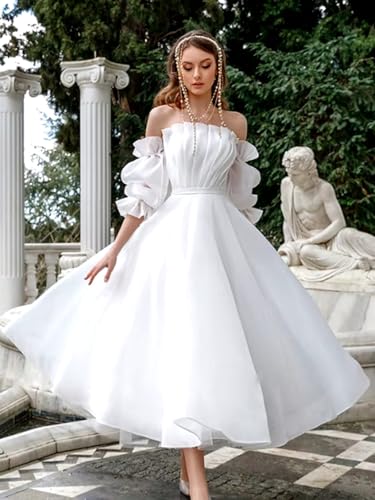 Elegant Short Wedding Dresses for Bride 2025 Engagement Ruffle Bridal Shower Dress for Wedding3