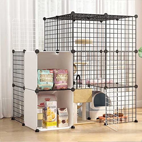 大型猫ケージ - 猫ケージ 屋内大型猫ケージ 犬小屋 猫 ベビーサークル 取り外し可能な金属ワイヤー 屋内DIY犬小屋クレート - 1~4匹の猫に最適な大型エクササイズプレイス(111x75x110cm(A))
