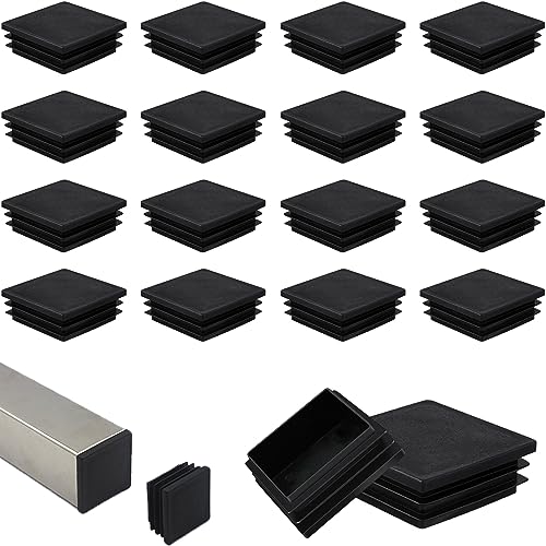 Image of 140Pcs Tubing Plug, 2Inch Square Plastic Plug Insert, Square End Caps for Tube Post, Chair Legs, Fitness Eqpt, Fence,Bench Feet,Glide Protection from Chair Legs /Furniture /Floors, Black
